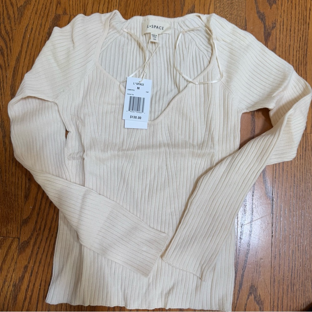 NWT  L’SPACE Cream Sweater. Size M. $130